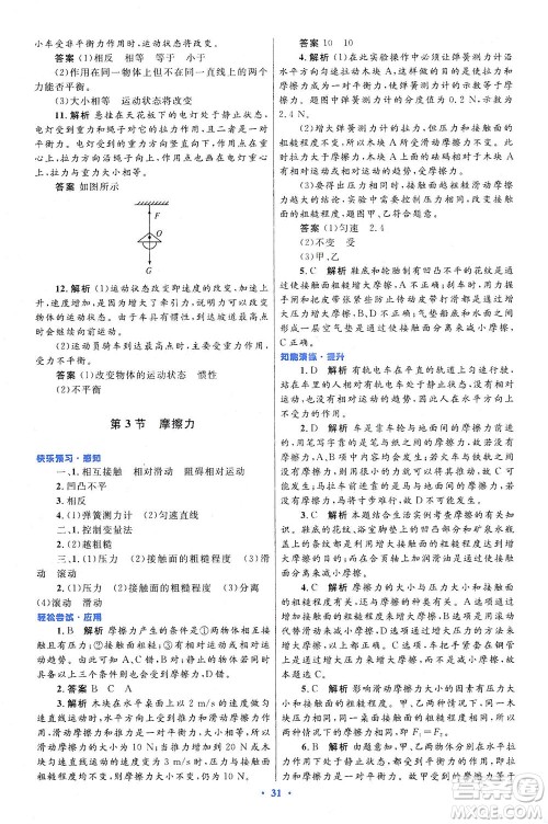 人民教育出版社2021初中同步测控优化设计八年级物理下册人教版答案 人民教育出版社2021初中同步测控优化设计八年级物理下册人教版答案