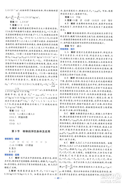 人民教育出版社2021初中同步测控优化设计八年级物理下册人教版答案 人民教育出版社2021初中同步测控优化设计八年级物理下册人教版答案