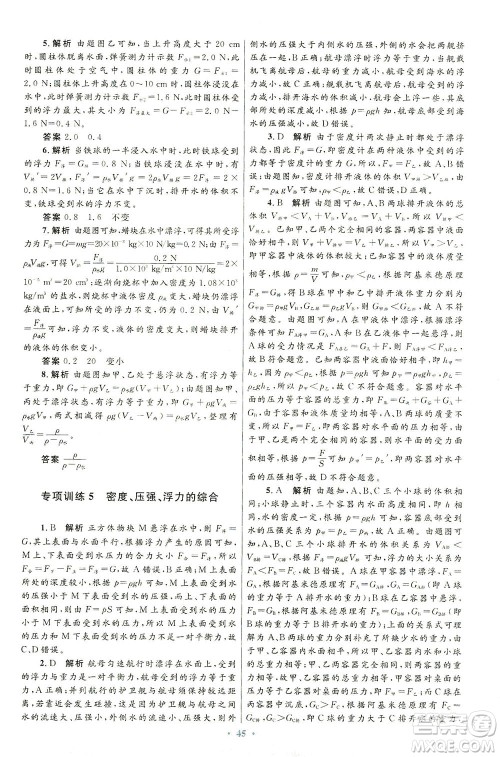 人民教育出版社2021初中同步测控优化设计八年级物理下册人教版答案 人民教育出版社2021初中同步测控优化设计八年级物理下册人教版答案