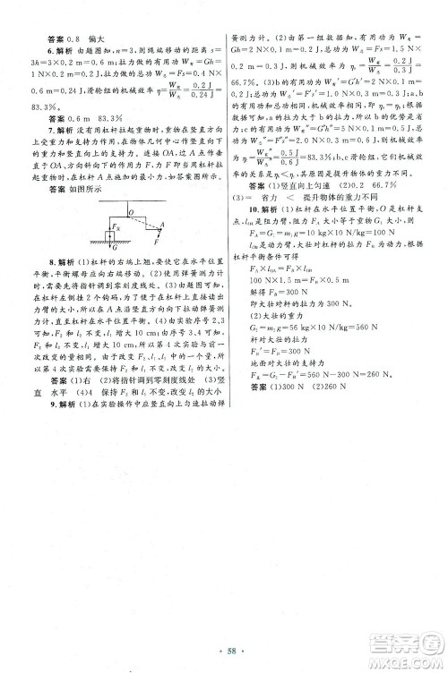 人民教育出版社2021初中同步测控优化设计八年级物理下册人教版答案 人民教育出版社2021初中同步测控优化设计八年级物理下册人教版答案