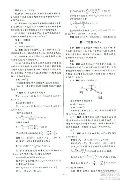 人民教育出版社2021初中同步测控优化设计八年级物理下册人教版答案 人民教育出版社2021初中同步测控优化设计八年级物理下册人教版答案