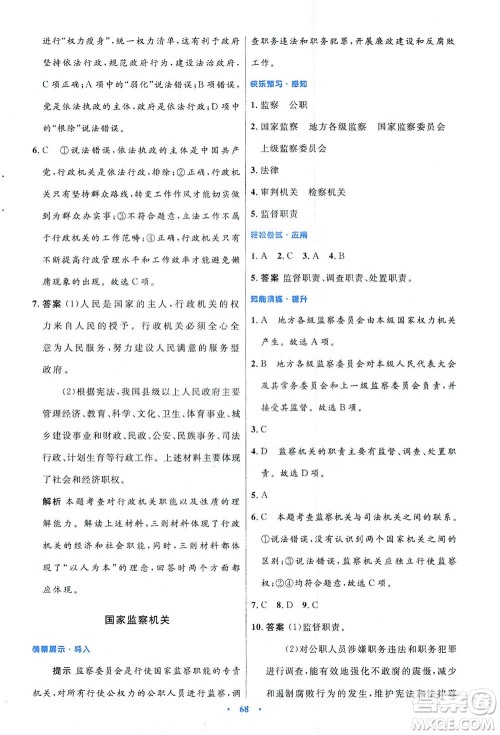 人民教育出版社2021初中同步测控优化设计八年级道德与法治下册人教版答案 人民教育出版社2021初中同步测控优化设计八年级道德与法治下册人教版答案