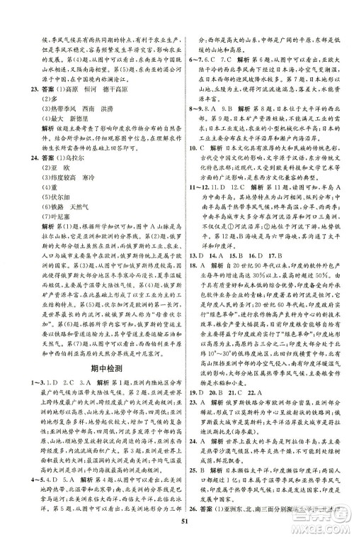 现代教育出版社2021初中同步学考优化设计七年级地理下册RJ人教版答案 现代教育出版社2021初中同步学考优化设计七年级地理下册RJ人教版答案