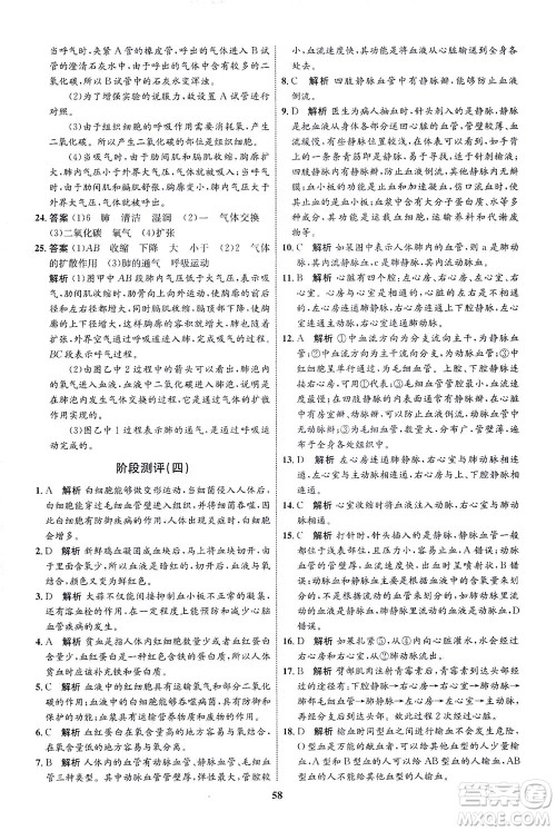 现代教育出版社2021初中同步学考优化设计七年级生物下册RJ人教版答案 现代教育出版社2021初中同步学考优化设计七年级生物下册RJ人教版答案