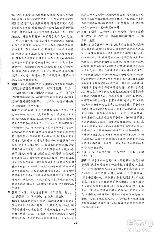 现代教育出版社2021初中同步学考优化设计七年级生物下册RJ人教版答案 现代教育出版社2021初中同步学考优化设计七年级生物下册RJ人教版答案