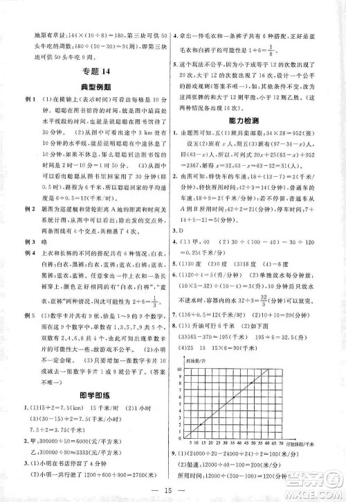 崇文书局2021培优新帮手五年级数学通用版参考答案