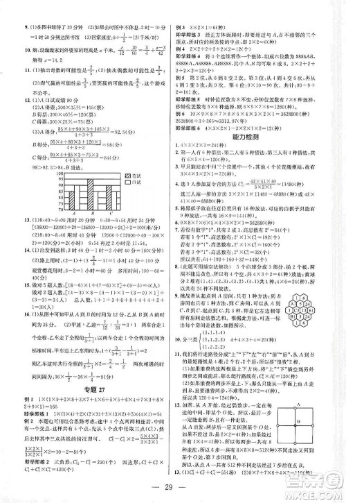 崇文书局2021培优新帮手六年级数学通用版参考答案