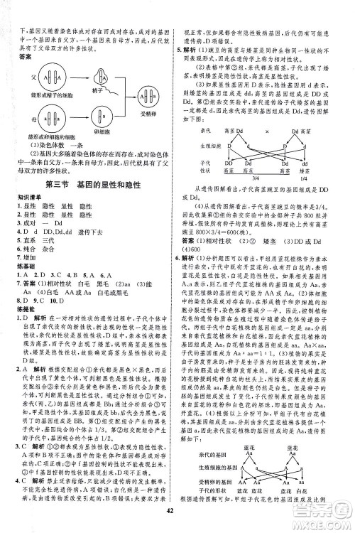 现代教育出版社2021初中同步学考优化设计八年级生物下册RJ人教版答案 现代教育出版社2021初中同步学考优化设计八年级生物下册RJ人教版答案