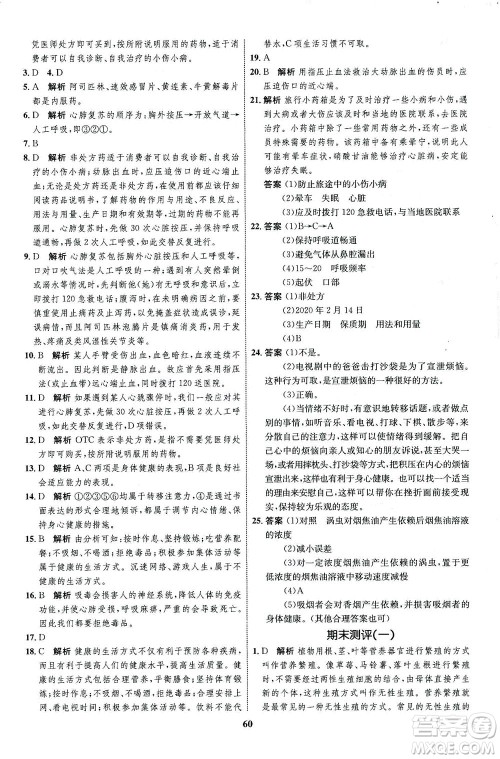 现代教育出版社2021初中同步学考优化设计八年级生物下册RJ人教版答案 现代教育出版社2021初中同步学考优化设计八年级生物下册RJ人教版答案