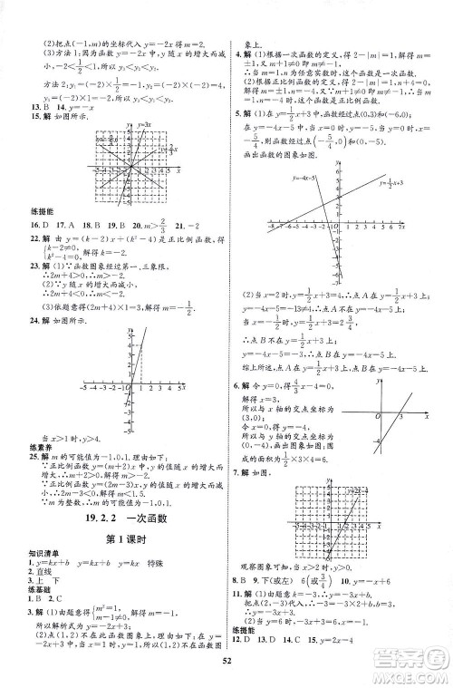 现代教育出版社2021初中同步学考优化设计八年级数学下册RJ人教版答案