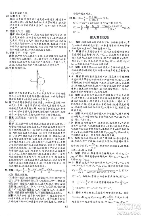 现代教育出版社2021初中同步学考优化设计八年级物理下册HK沪科版答案 现代教育出版社2021初中同步学考优化设计八年级物理下册HK沪科版答案