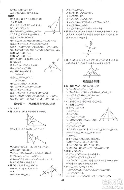 现代教育出版社2021初中同步学考优化设计八年级数学下册BS北师大版答案