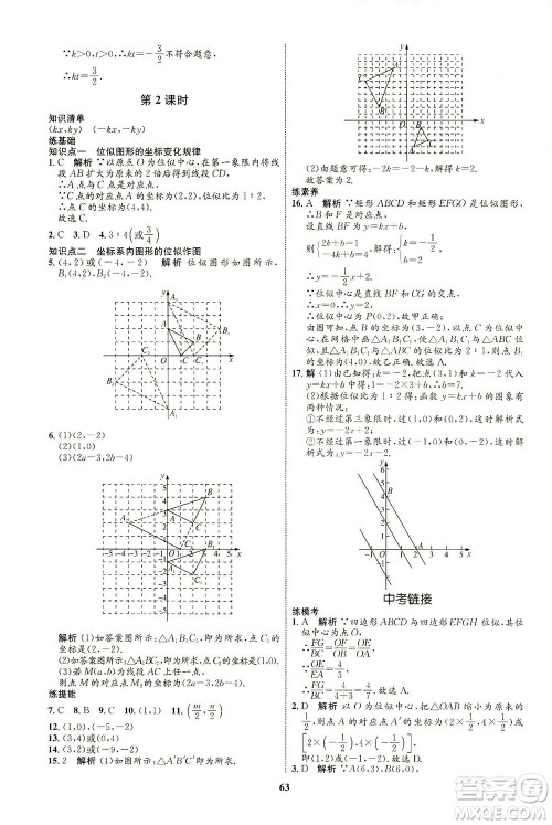 现代教育出版社2021初中同步学考优化设计九年级数学下册RJ人教版答案