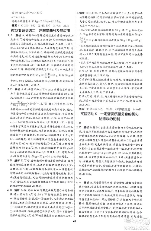 现代教育出版社2021初中同步学考优化设计九年级化学下册RJ人教版答案