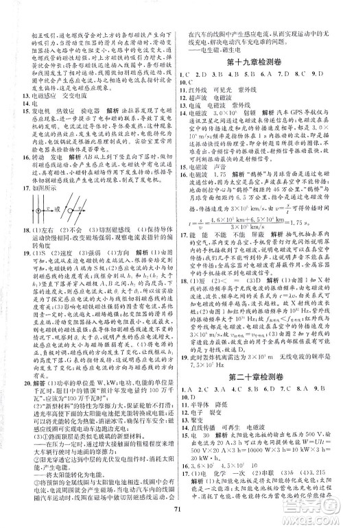 现代教育出版社2021初中同步学考优化设计九年级物理全一册HK沪科版答案 现代教育出版社2021初中同步学考优化设计九年级物理全一册HK沪科版答案
