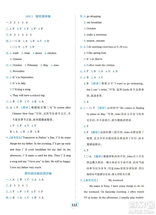 江西人民出版社2021春王朝霞德才兼备作业创新设计英语五年级下册PEP版人教版答案