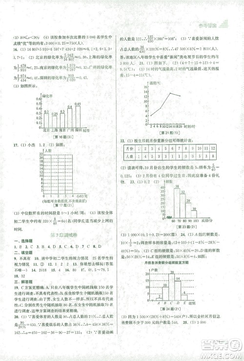 江苏凤凰美术出版社2021创新课时作业本数学八年级下册江苏版答案