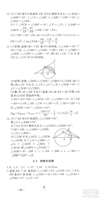 花山文艺出版社2021学科能力达标初中生100全优卷九年级数学下册浙教版答案 花山文艺出版社2021学科能力达标初中生100全优卷九年级数学下册浙教版答案