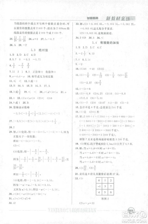 上海大学出版社2021新教材全练六年级下册数学参考答案 上海大学出版社2021新教材全练六年级下册数学参考答案