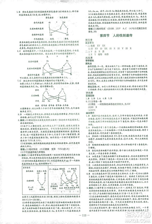 新世纪出版社2021初中同步学习导与练八年级生物下册人教版答案