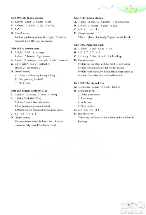 上海教育出版社2021小学英语拓展阅读三年级第二学期参考答案 上海教育出版社2021小学英语拓展阅读三年级第二学期参考答案