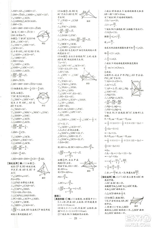 新世纪出版社2021导与练初中学业水平考试九年级数学下册人教版云南专版答案