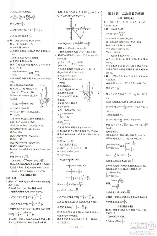 新世纪出版社2021导与练初中学业水平考试九年级数学下册人教版云南专版答案