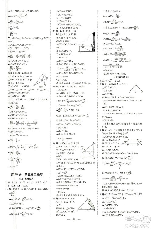 新世纪出版社2021导与练初中学业水平考试九年级数学下册人教版云南专版答案