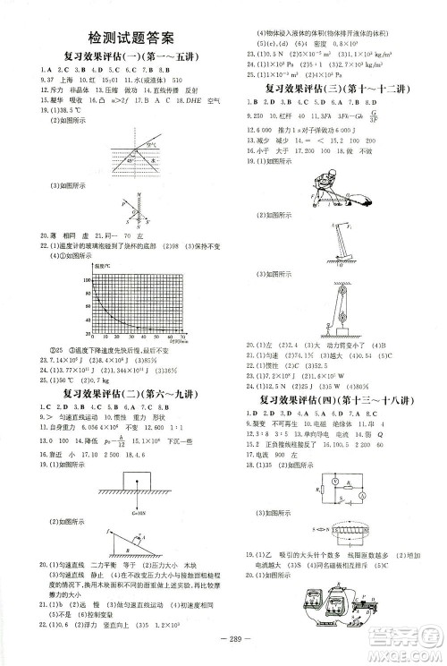 新世纪出版社2021导与练初中学业水平考试九年级物理下册人教版云南专版答案 新世纪出版社2021导与练初中学业水平考试九年级物理下册人教版云南专版答案