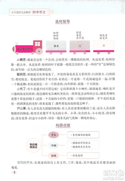 吉林人民出版社2021小学教材完全解读同步作文三年级下册语文参考答案