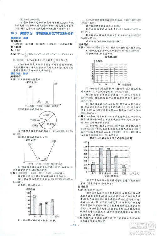 人民教育出版社2021同步解析与测评八年级数学下册人教版答案