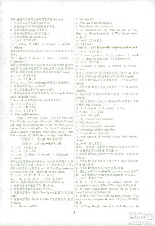 江苏人民出版社2021实验班提优训练六年级英语下册RJPEP人教版答案 江苏人民出版社2021实验班提优训练六年级英语下册RJPEP人教版答案