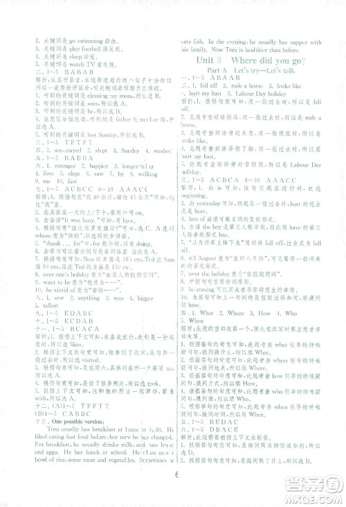 江苏人民出版社2021实验班提优训练六年级英语下册RJPEP人教版答案 江苏人民出版社2021实验班提优训练六年级英语下册RJPEP人教版答案