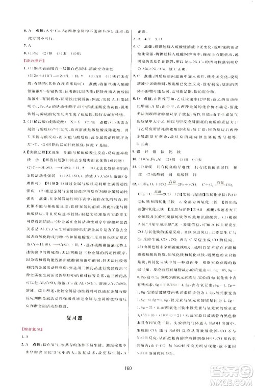 吉林教育出版社2021三维数字课堂化学九年级下册人教版答案