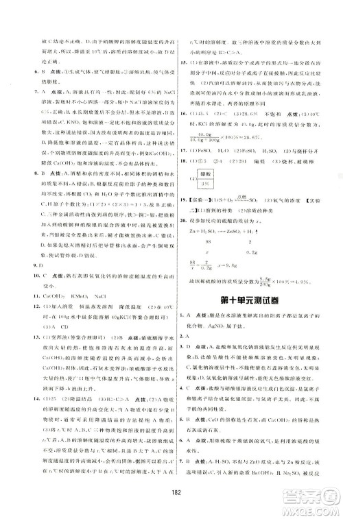 吉林教育出版社2021三维数字课堂化学九年级下册人教版答案