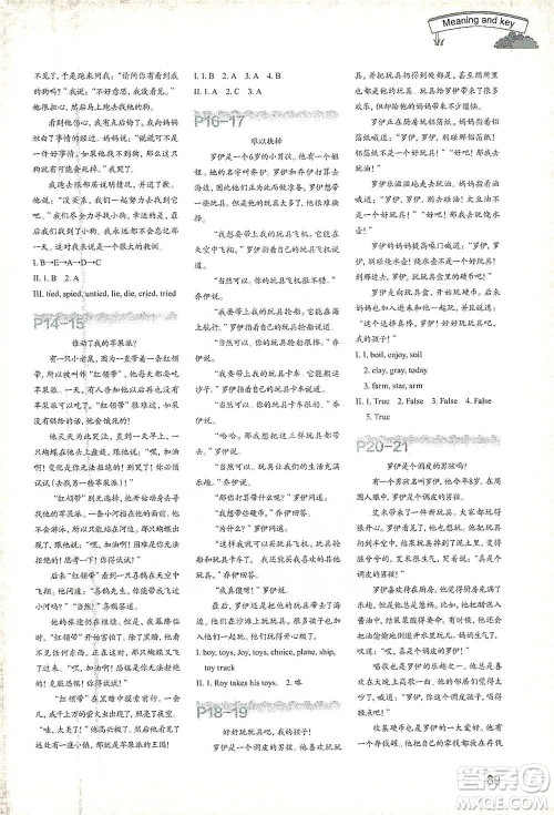 浙江教育出版社2021小学英语语音同步阅读六年级下册参考答案 浙江教育出版社2021小学英语语音同步阅读六年级下册参考答案