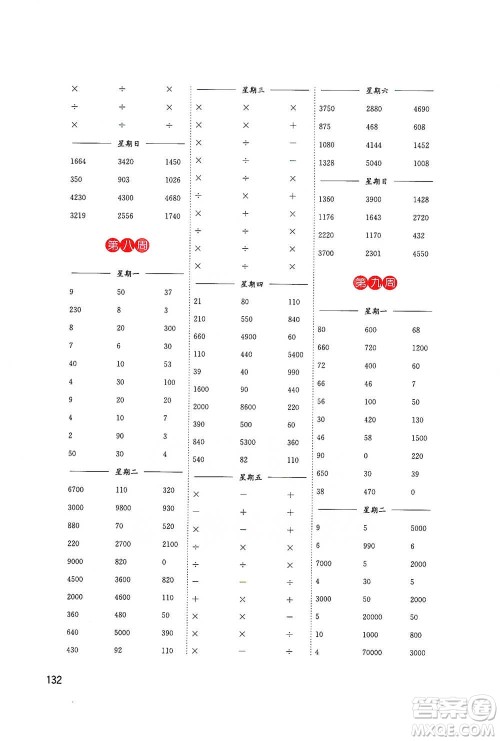 东南大学出版社2021名师点拨分级培优速算能手数学三年级下册参考答案