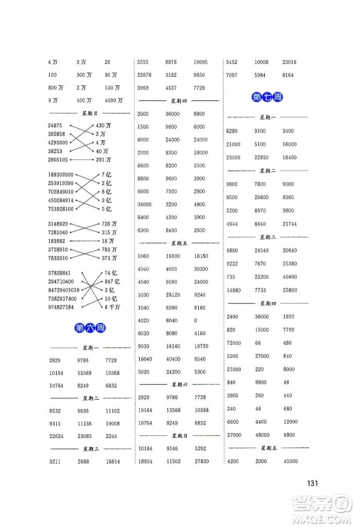 东南大学出版社2021名师点拨分级培优速算能手数学四年级下册参考答案