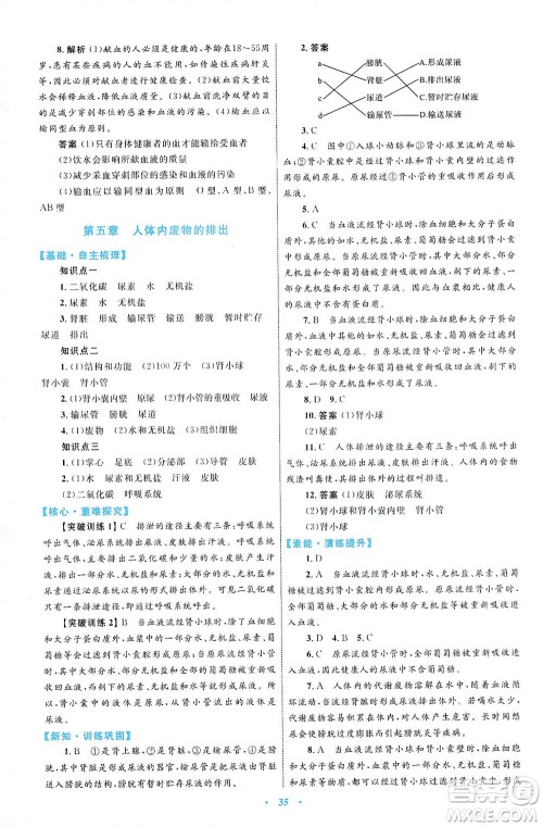 内蒙古教育出版社2021学习目标与检测七年级生物下册人教版答案 内蒙古教育出版社2021学习目标与检测七年级生物下册人教版答案