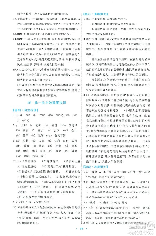 内蒙古教育出版社2021学习目标与检测八年级语文下册人教版答案 内蒙古教育出版社2021学习目标与检测八年级语文下册人教版答案