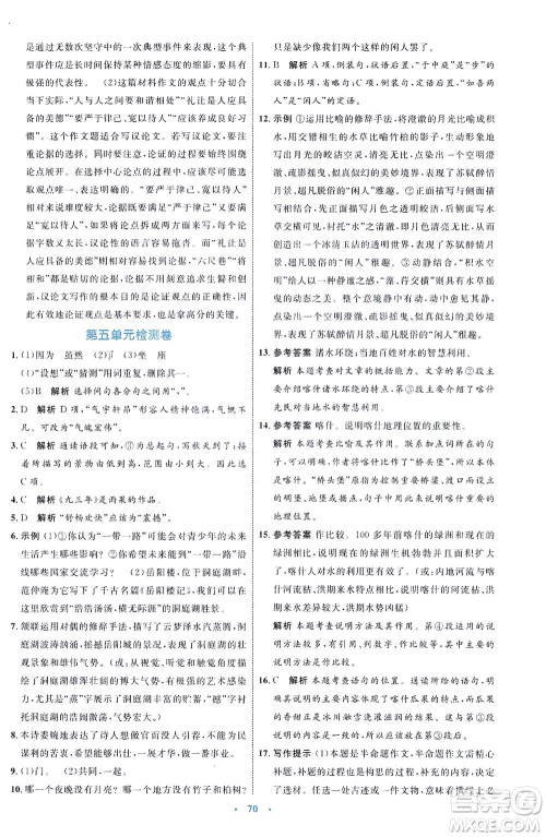 内蒙古教育出版社2021学习目标与检测八年级语文下册人教版答案 内蒙古教育出版社2021学习目标与检测八年级语文下册人教版答案