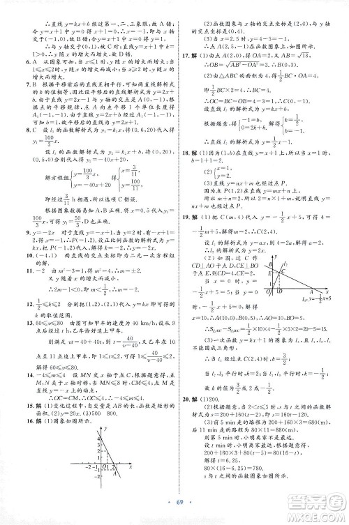 内蒙古教育出版社2021学习目标与检测八年级数学下册人教版答案 内蒙古教育出版社2021学习目标与检测八年级数学下册人教版答案