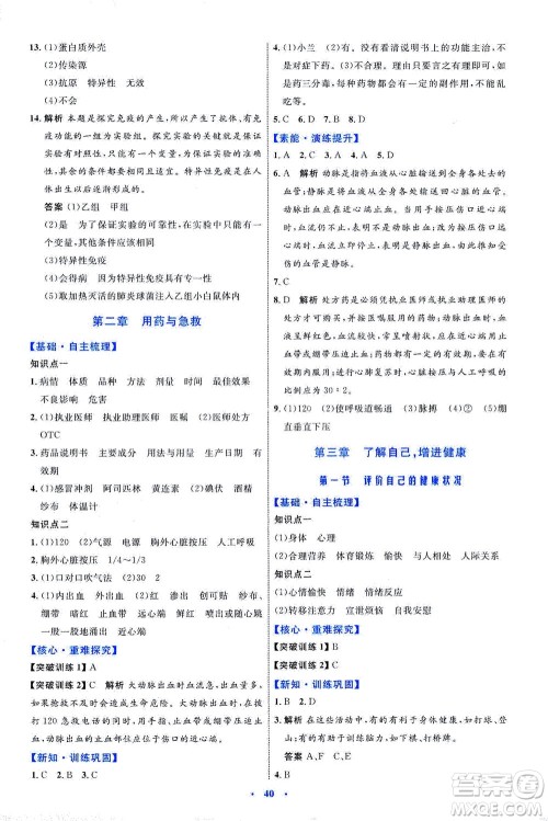 内蒙古教育出版社2021学习目标与检测八年级生物下册人教版答案 内蒙古教育出版社2021学习目标与检测八年级生物下册人教版答案
