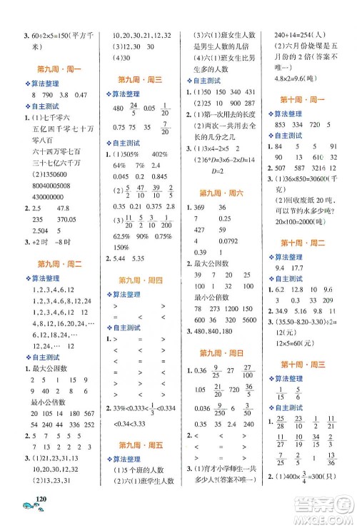 辽宁教育出版社2021小学学霸天天计算六年级下册数学北师版参考答案