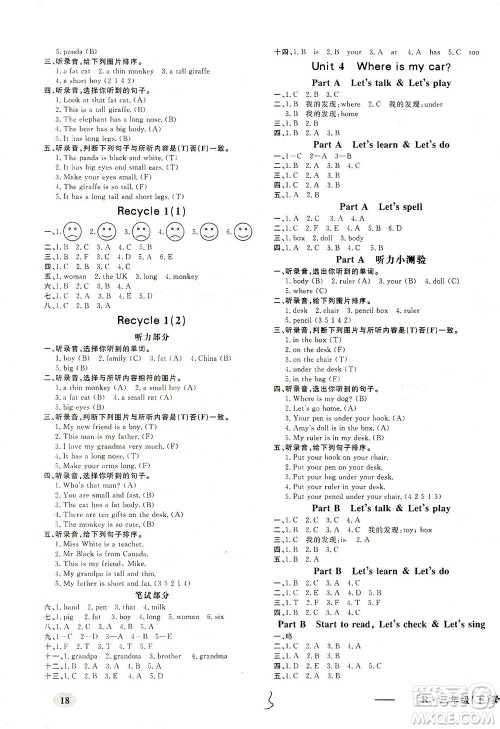 上海大学出版社2021非常1+1一课一练三年级英语下册人教版答案 上海大学出版社2021非常1+1一课一练三年级英语下册人教版答案