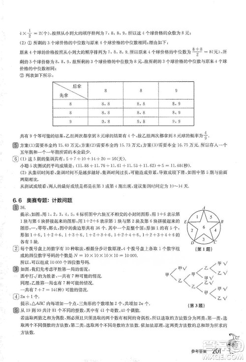 华东师范大学出版社2021从课本到奥数A版七年级第二学期数学通用版参考答案
