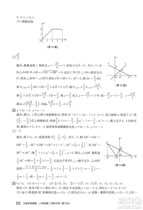 华东师范大学出版社2021从课本到奥数B版八年级第二学期数学通用版参考答案 华东师范大学出版社2021从课本到奥数B版八年级第二学期数学通用版参考答案