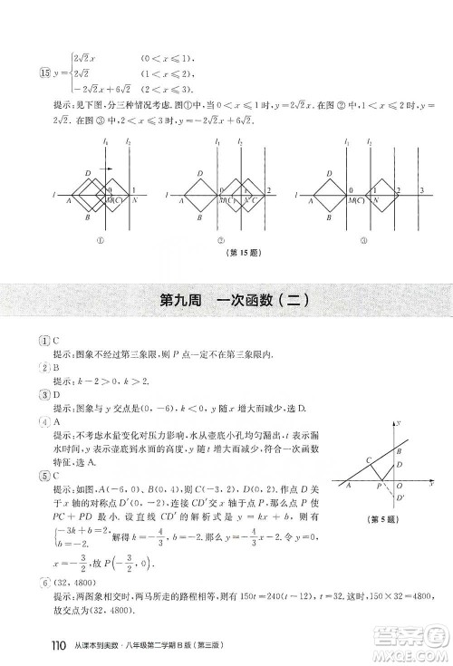 华东师范大学出版社2021从课本到奥数B版八年级第二学期数学通用版参考答案 华东师范大学出版社2021从课本到奥数B版八年级第二学期数学通用版参考答案