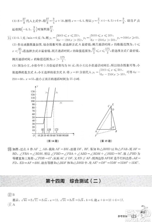 华东师范大学出版社2021从课本到奥数B版八年级第二学期数学通用版参考答案 华东师范大学出版社2021从课本到奥数B版八年级第二学期数学通用版参考答案