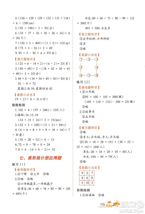 北方妇女儿童出版社2021小学生应用题特训四年级下册参考答案